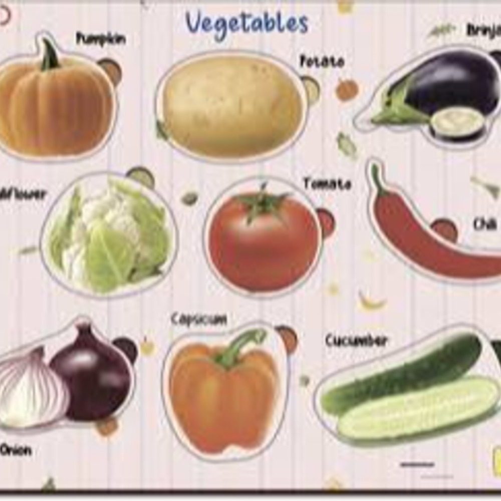 vegetable wooden learning board for kids