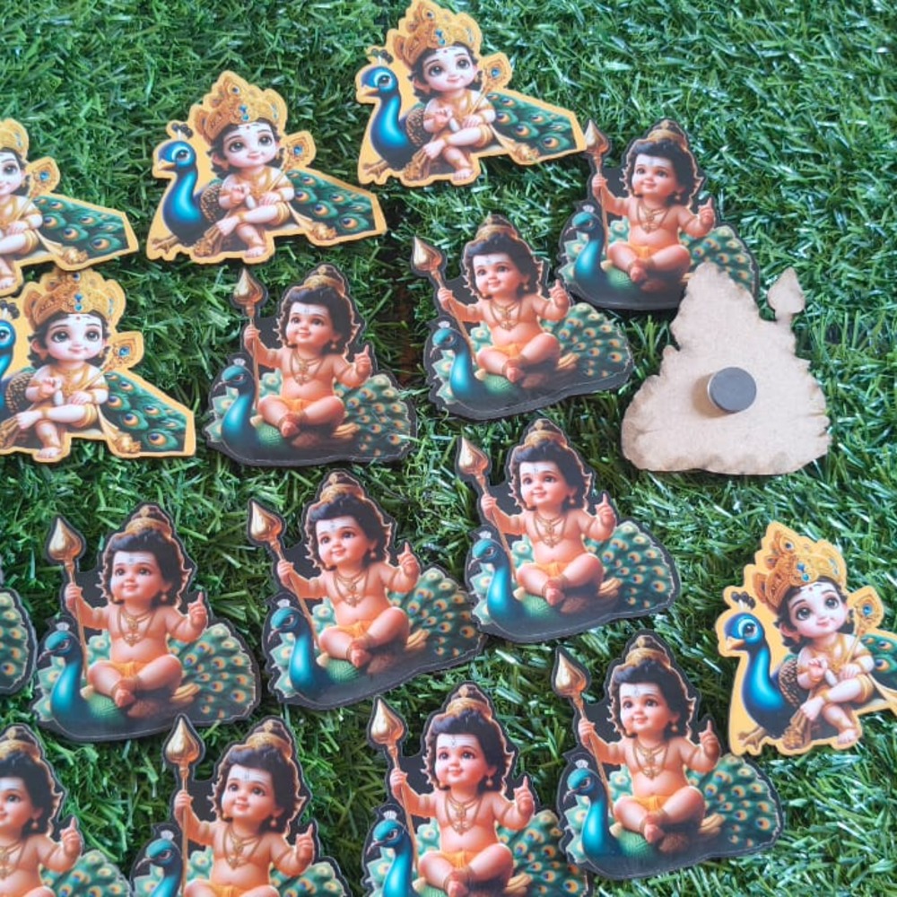 murugan wooden fridge magnet