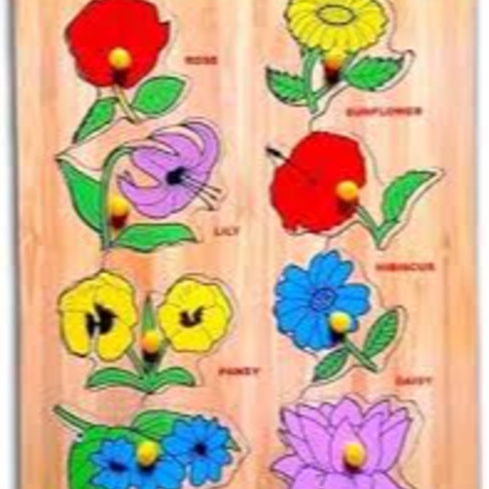 flowers wooden learning board for kids