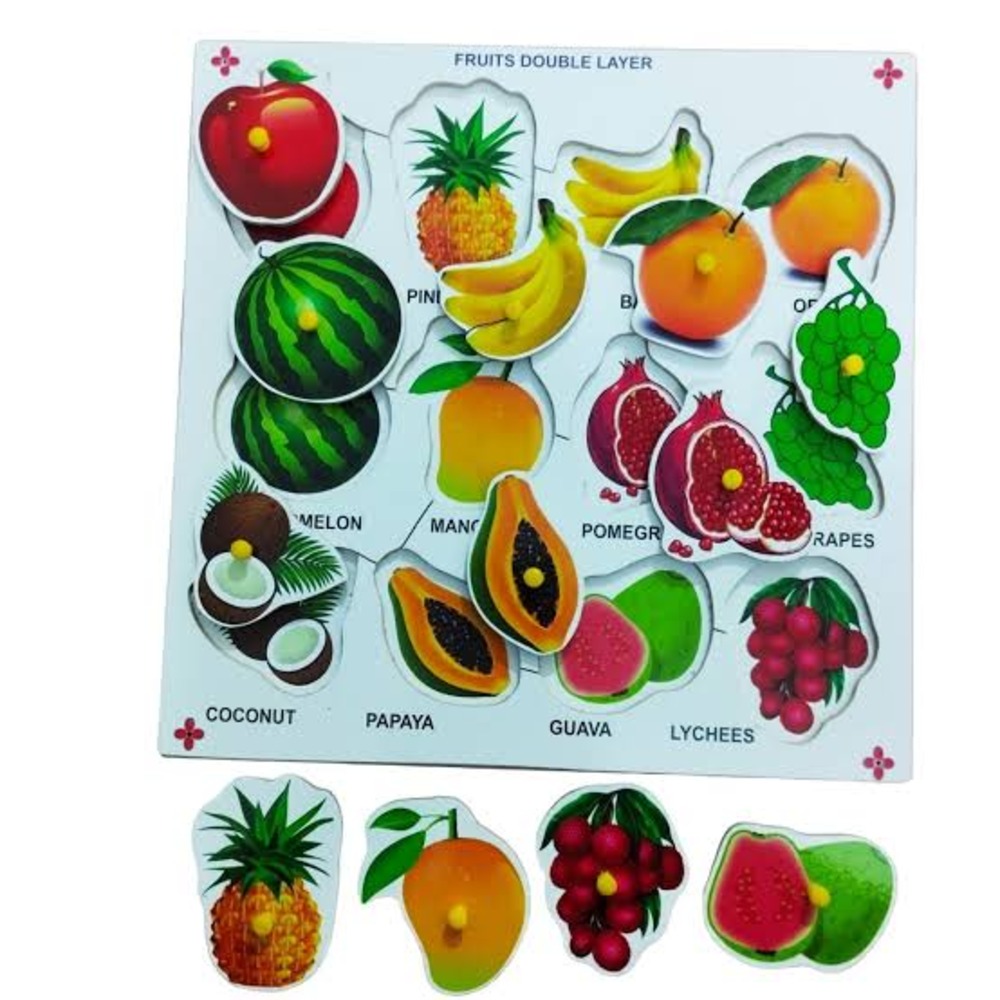 Wooden Fruits Peg puzzle board