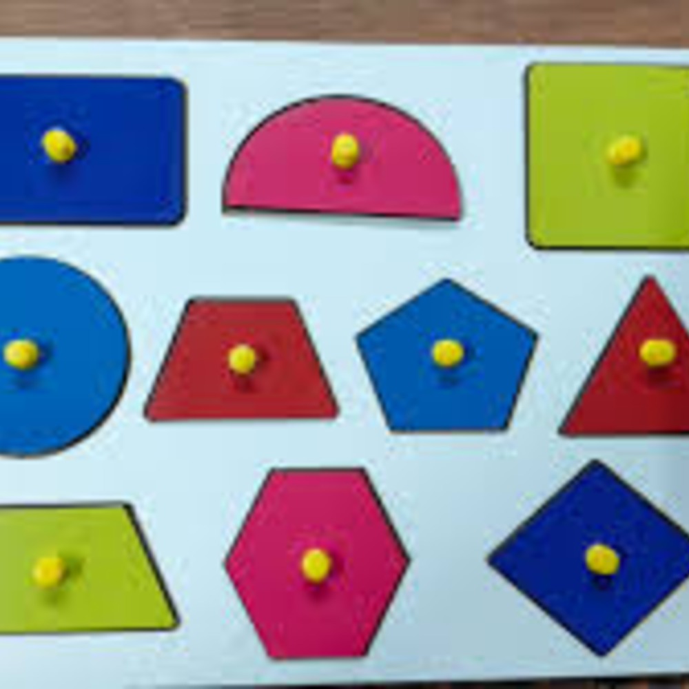Wooden Shapes Peg Puzzle Board
