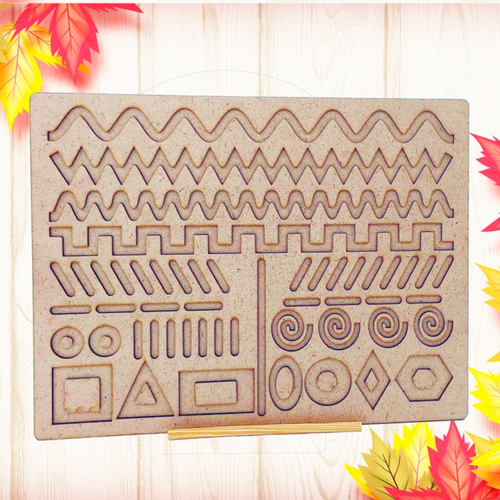 basic pattern wooden tracing board for kids