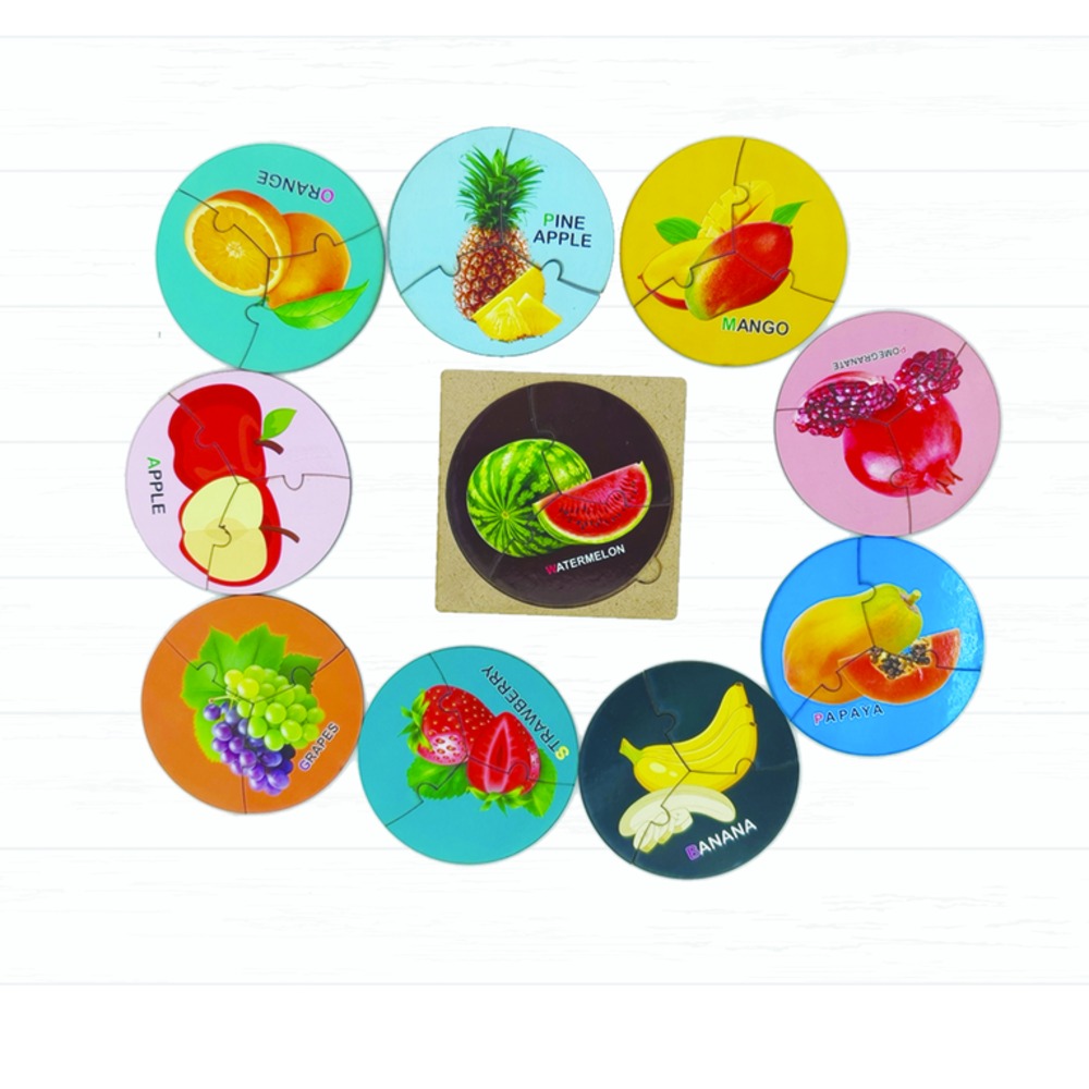 3 Piece Puzzle Fruits Theme