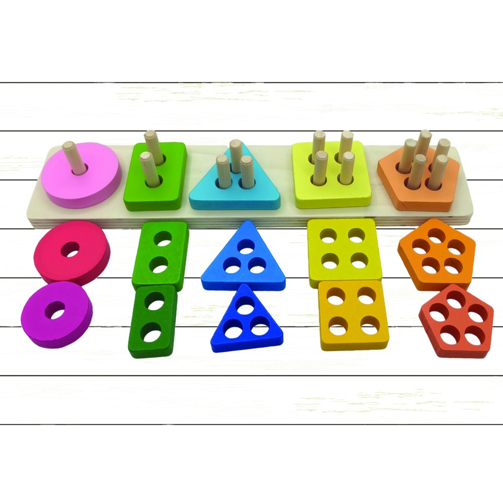Wooden Shape Sorter toy for Kids| 5 Shapes