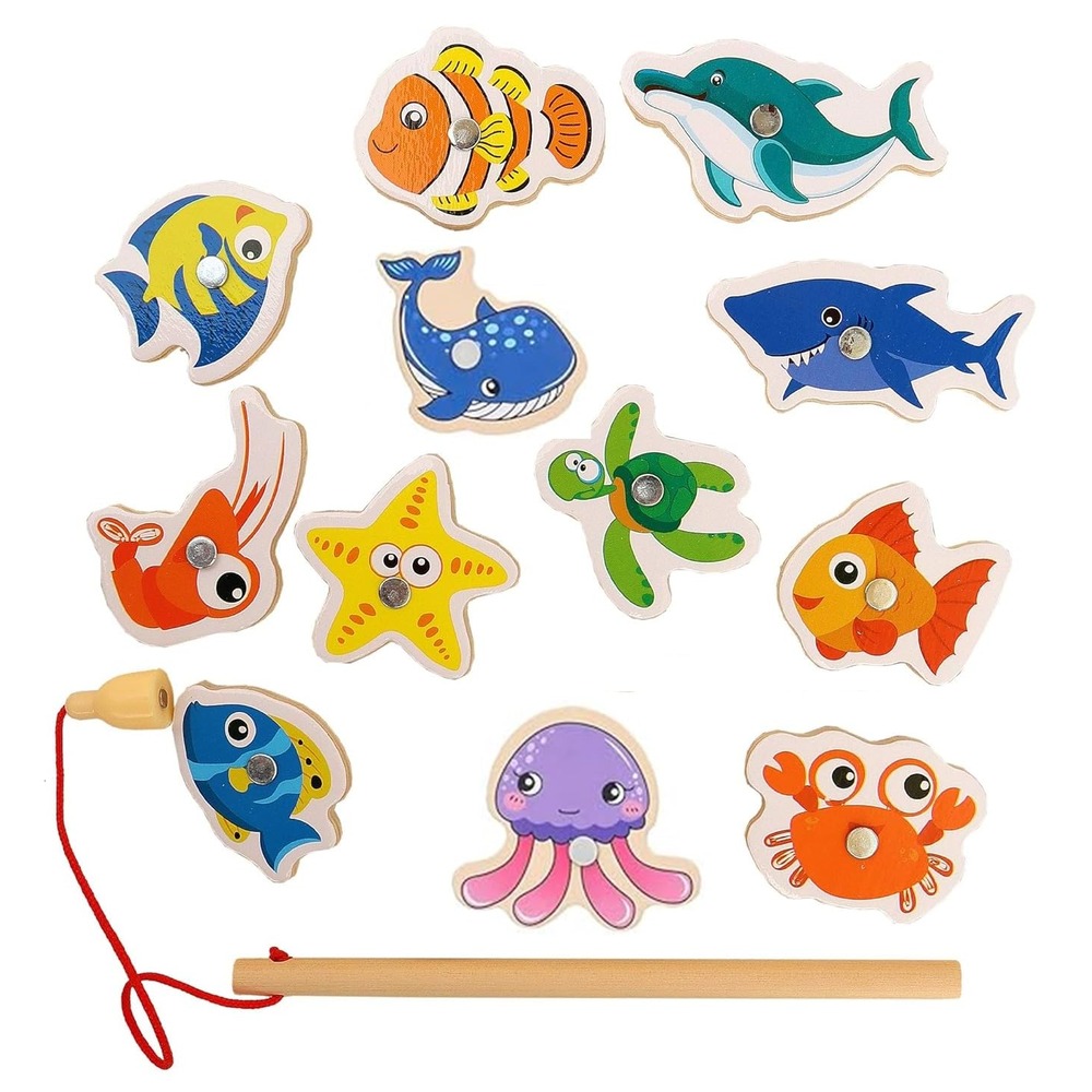 Wooden Magnetic Fishing Game for Kids | Montessori Learning Toy for Toddlers & Preschoolers