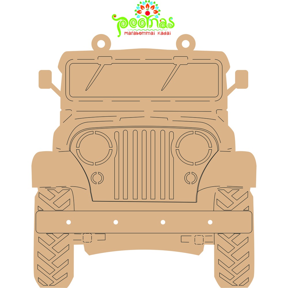 Jeep Themed Wooden Key Holder | Off-Road SUV Wall Mounted Key Organizer