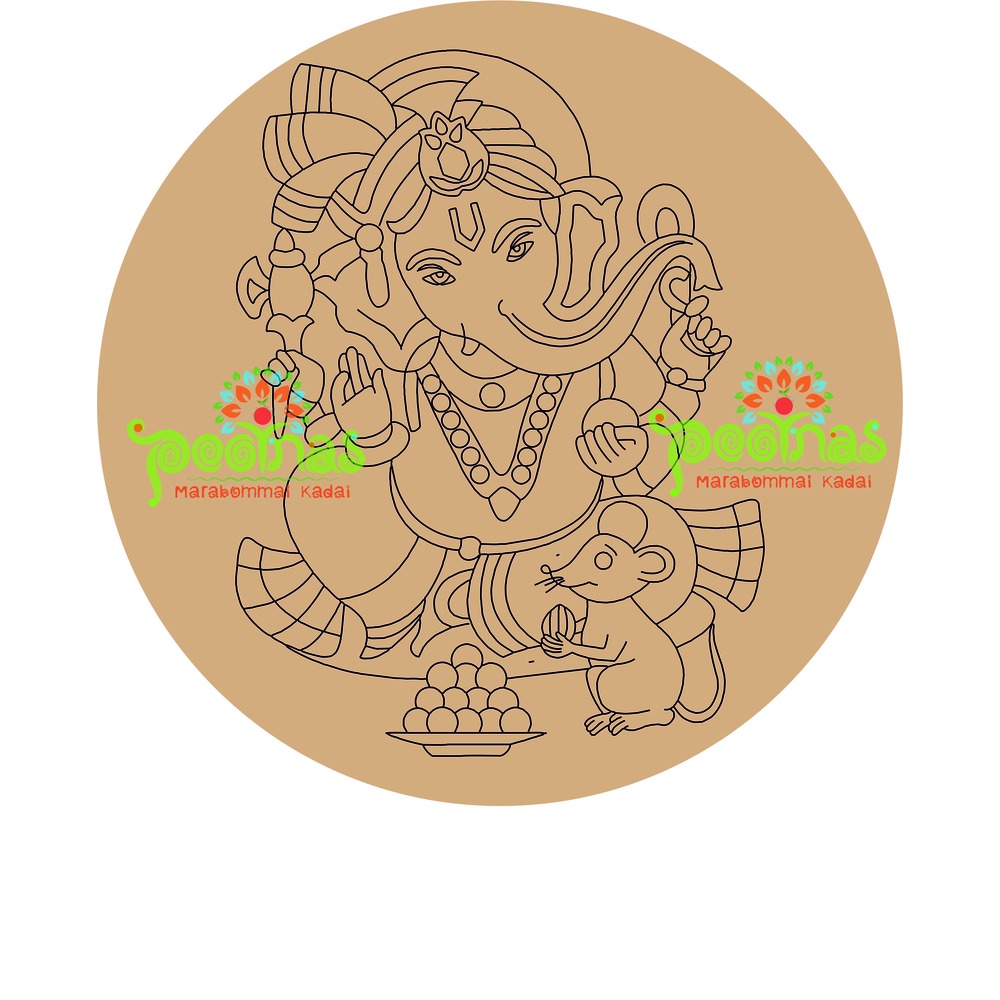 Ganesha Pre Marked Round shape