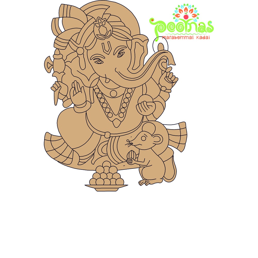 Ganesh  Lord Pre-Marked Cutout for DIY Painting & Craft