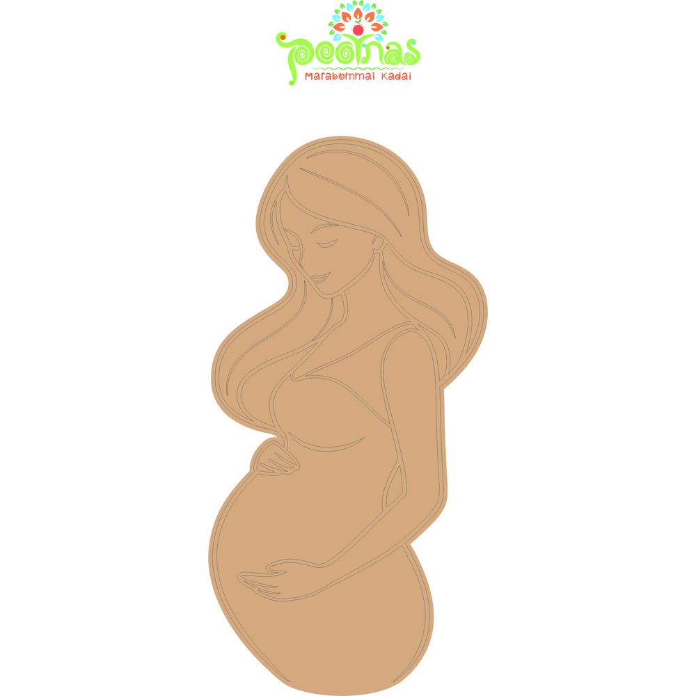 Pregnant Woman Mandala MDF Painting Kit | DIY Motherhood Art Board