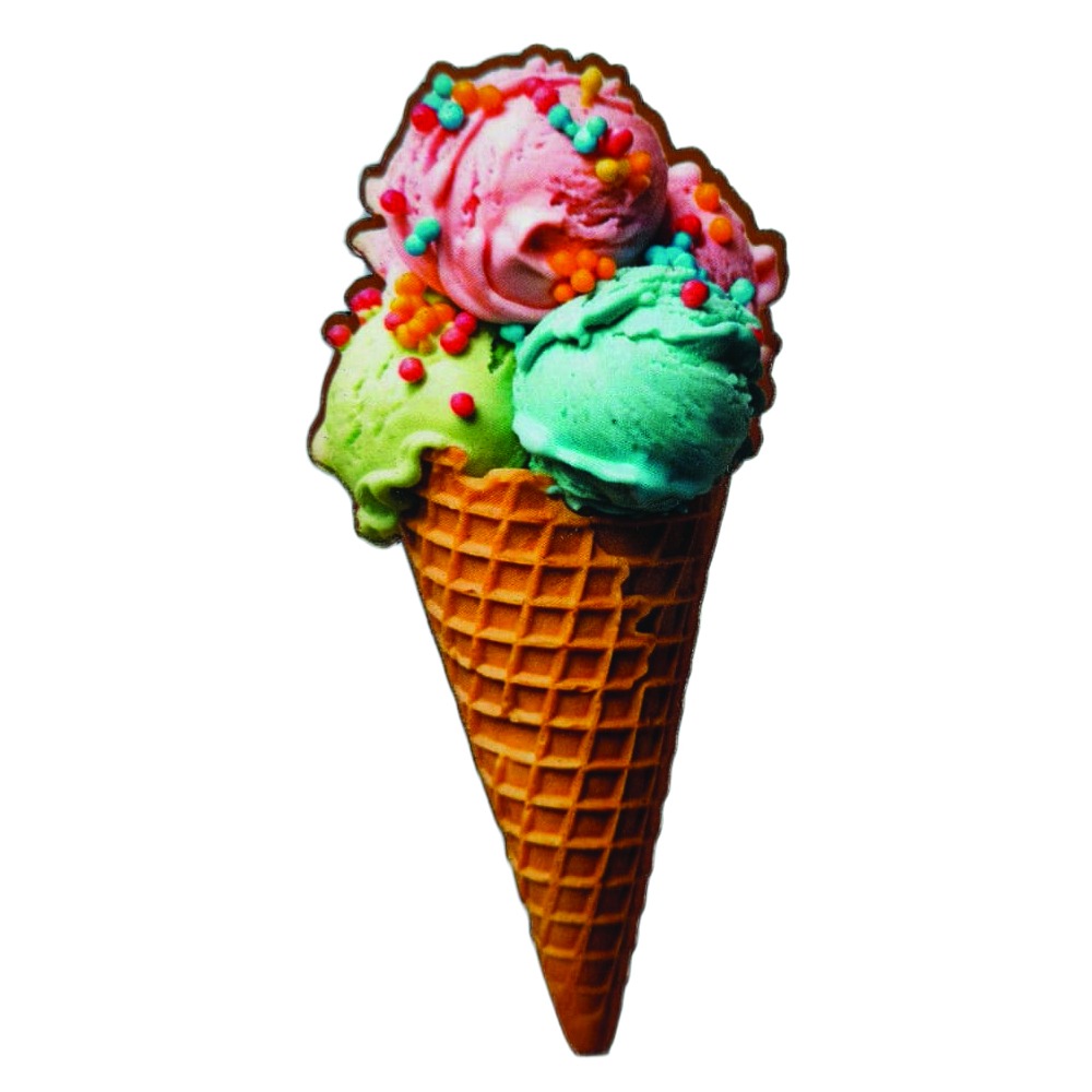 Ice Cream Cone Custom Shape Fridge Magnet |