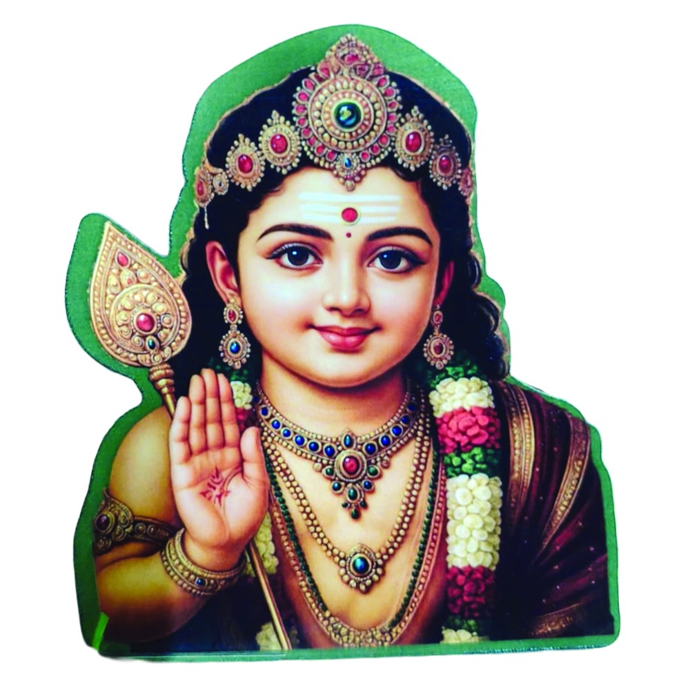 Traditional Lord Murugan Blessing Wooden Wall Decor