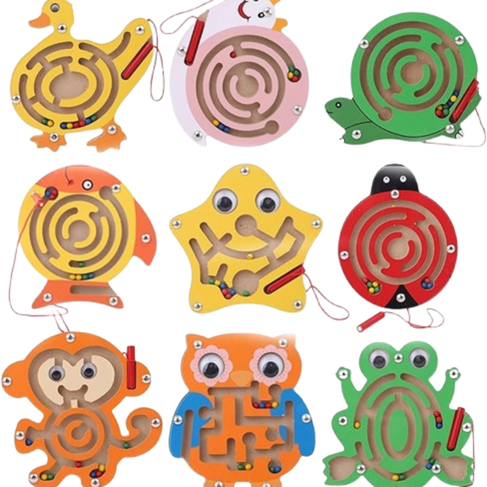 Wooden magnetic maze (random piece)