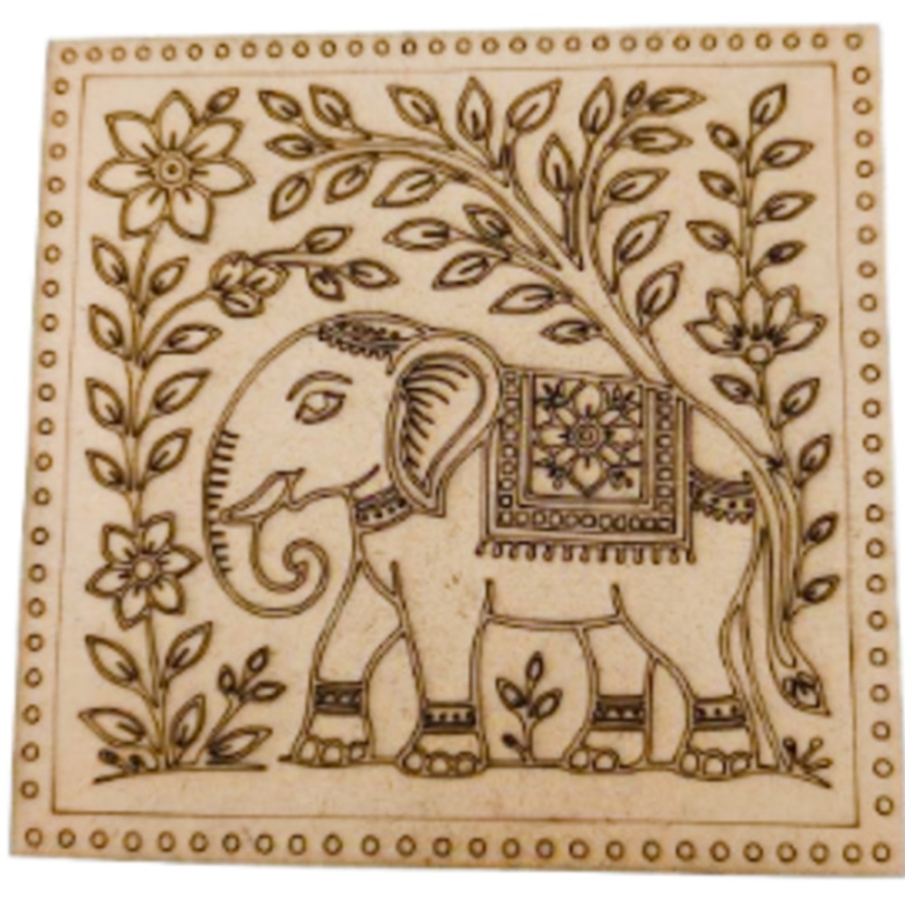 Handcrafted Wooden Elephant Wall Art