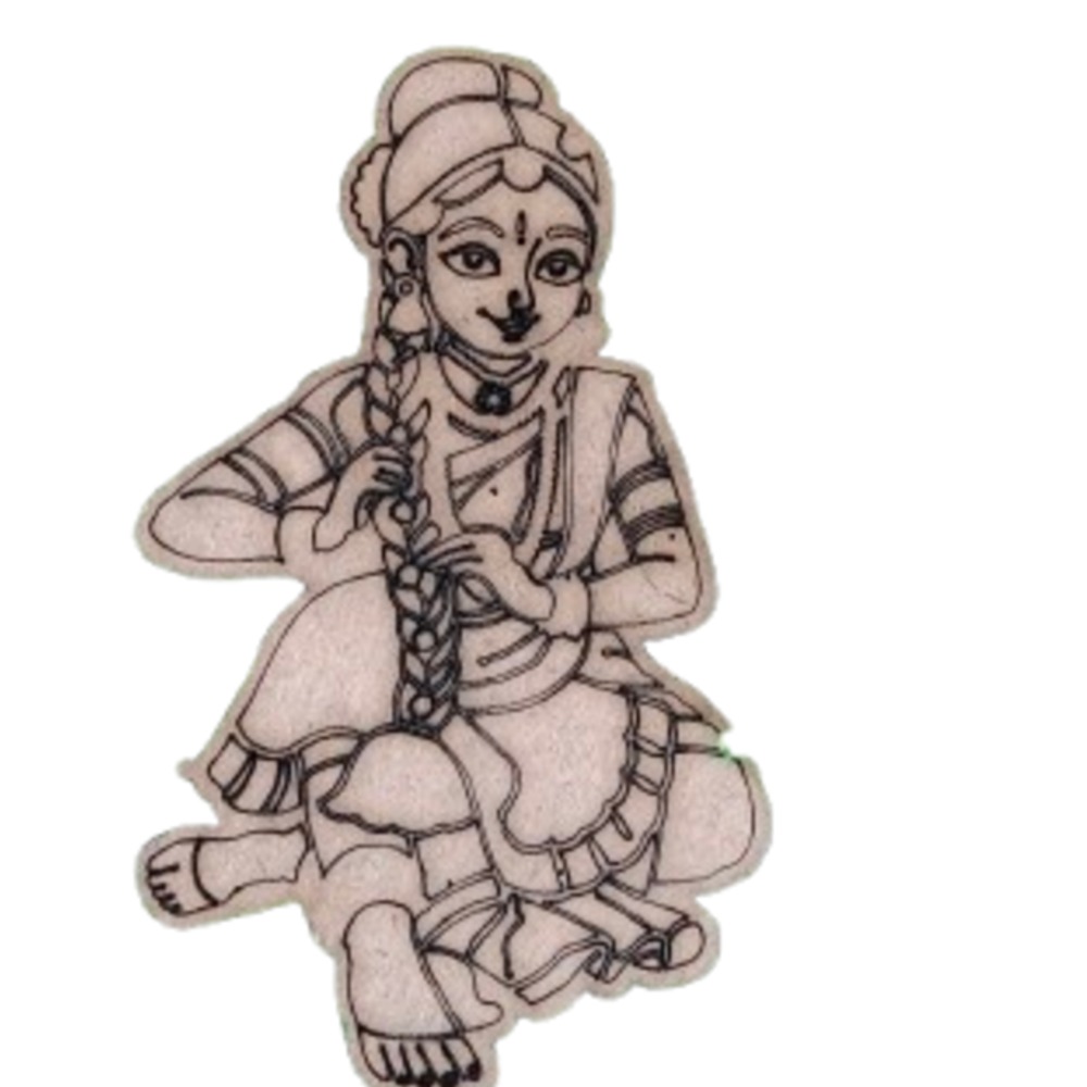 Handcrafted Wooden Bharatanatyam Dancer Cutout