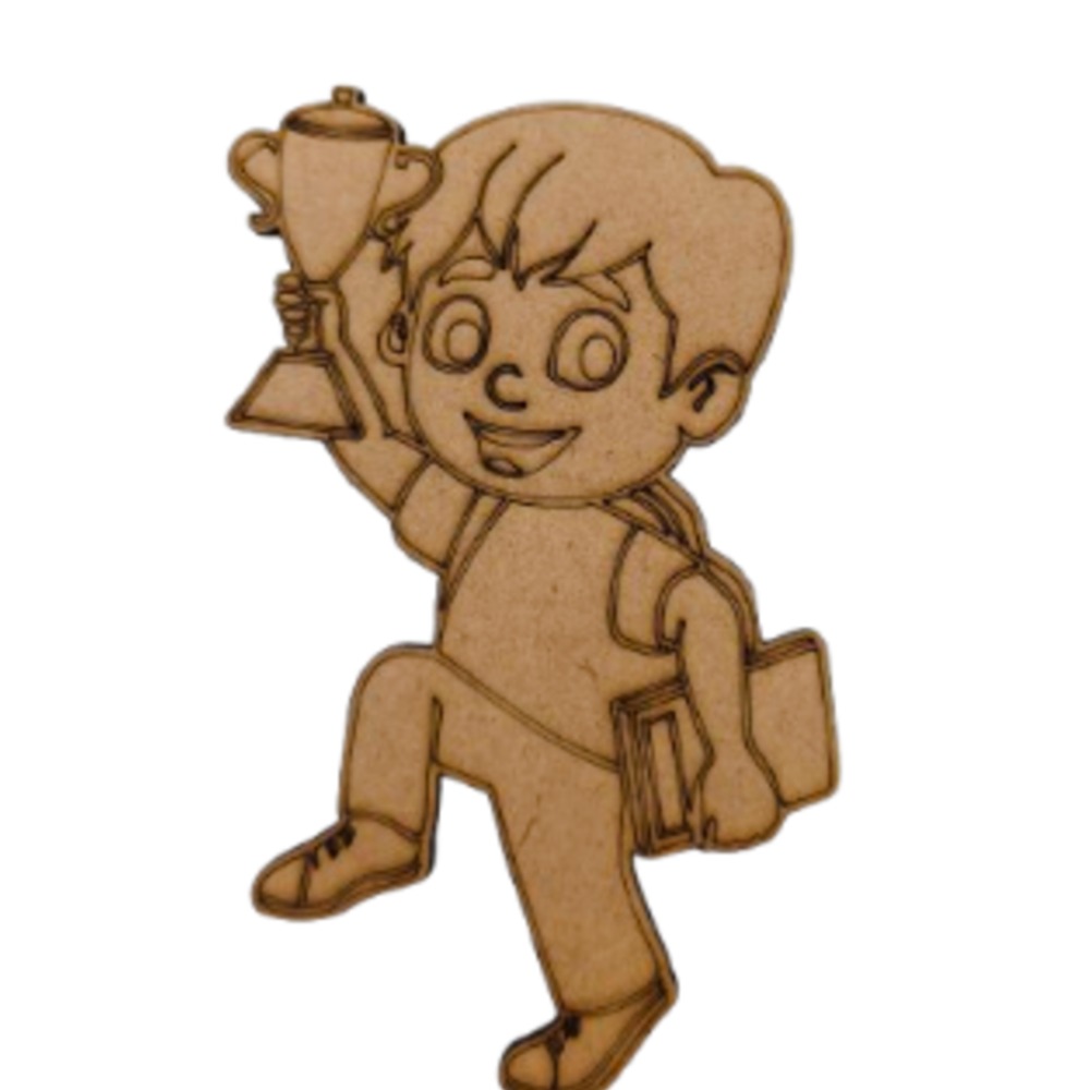 Small boy with trophy cutout