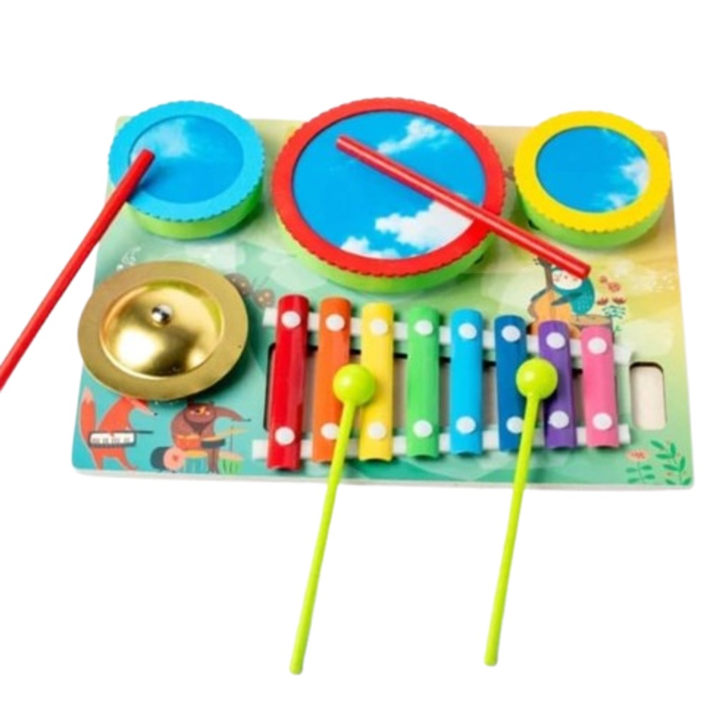 Wooden Musical Instrument Set for Kids (xylophone, drums)