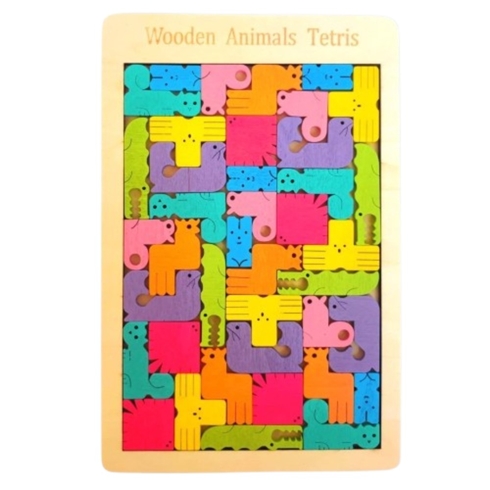 Wooden Animal tetris puzzle