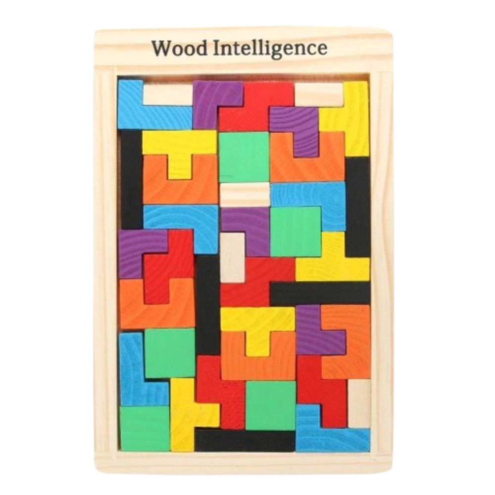 Wooden tetris puzzle