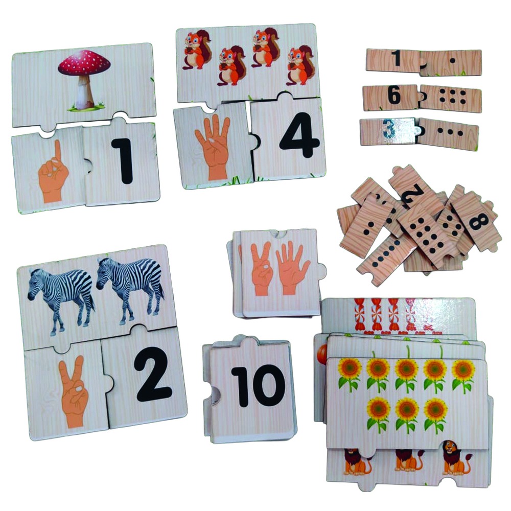 3 piece number matching puzzle